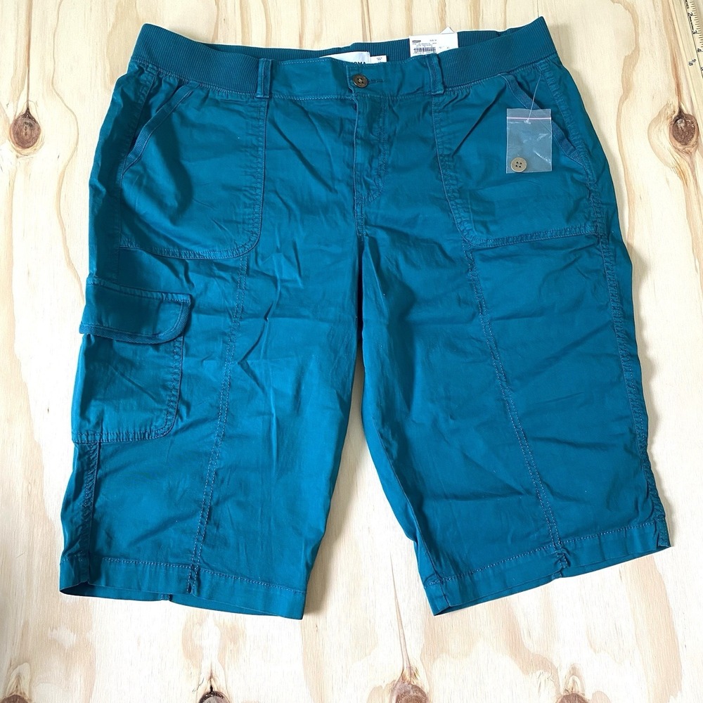 Sonoma Skimmer Shorts Women 18 Turquoise Everyday Original Fit Casual Cotton New